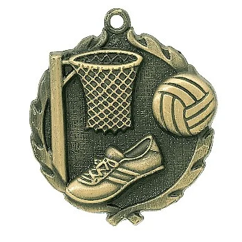 Netball Wreath Medal, 1 3/4" 1