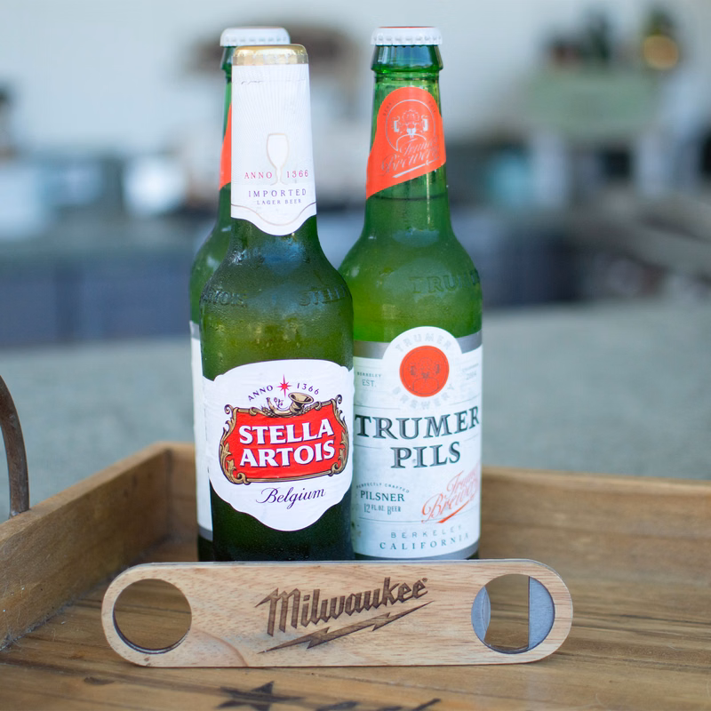 Wood Bottle Opener: Slim Profile with Integrated Metal Jaw