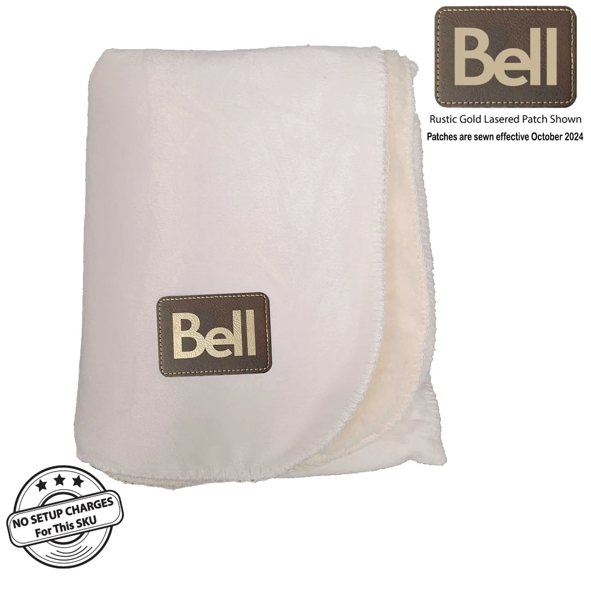 Sherpa Faux Wool Lined Micro Mink Throw, 50x60, with Lasered logo patch, NO SETUP CHARGE 1