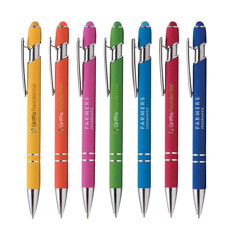 Bright Soft Touch Aluminum Ballpoint Stylus Pen 1