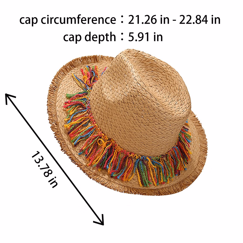 Colored Tassel Summer Straw Hat