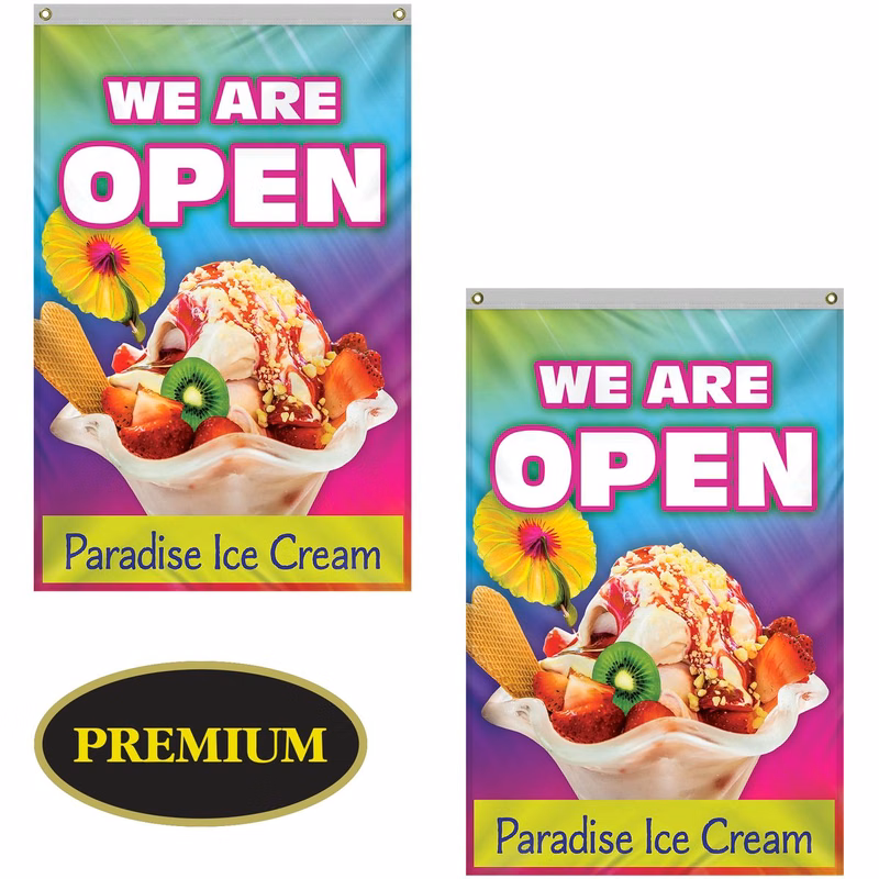 4' x 6' Double Sided Knitted Polyester Vertical Banners