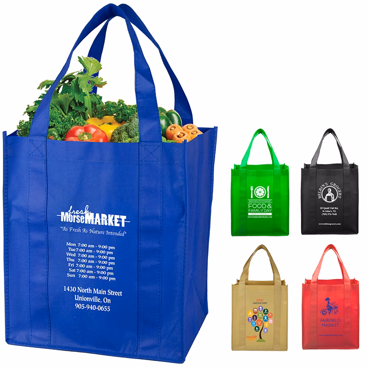 13"W x 15"H x 10"Gusset -"SUPER MEGA" Grocery Shopping Tote Bag