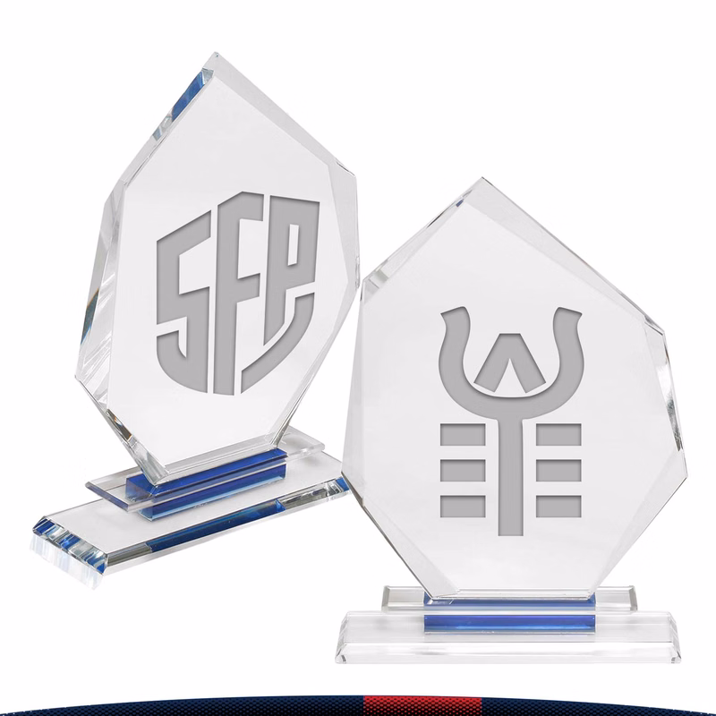 Slanted Heptagon Crystal Awards