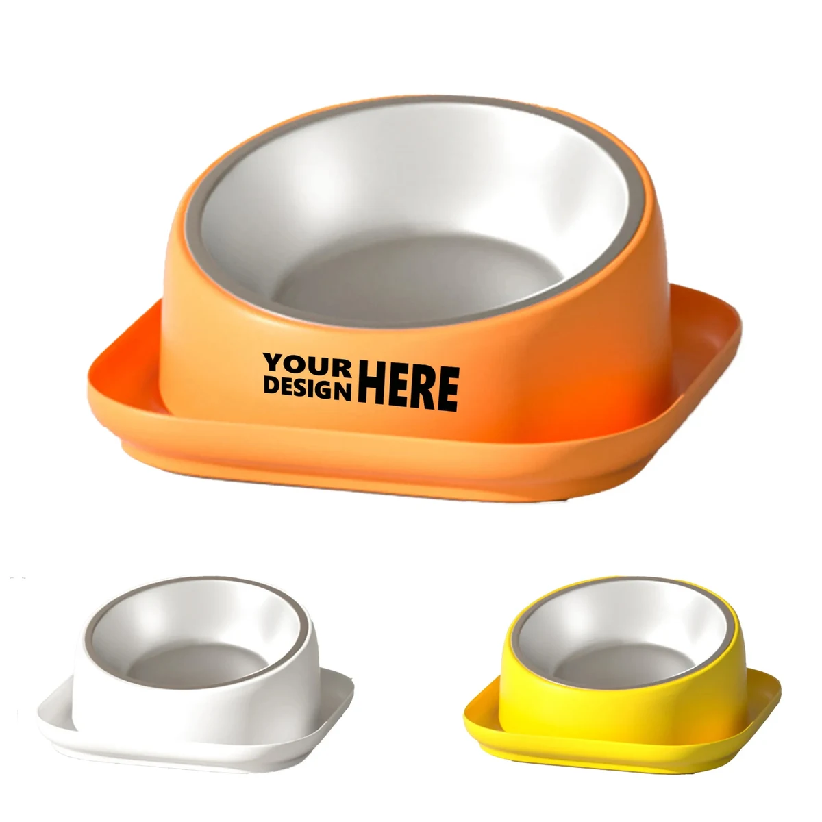 Tilted Anti-Spill Stainless Steel Pet Bowl 1