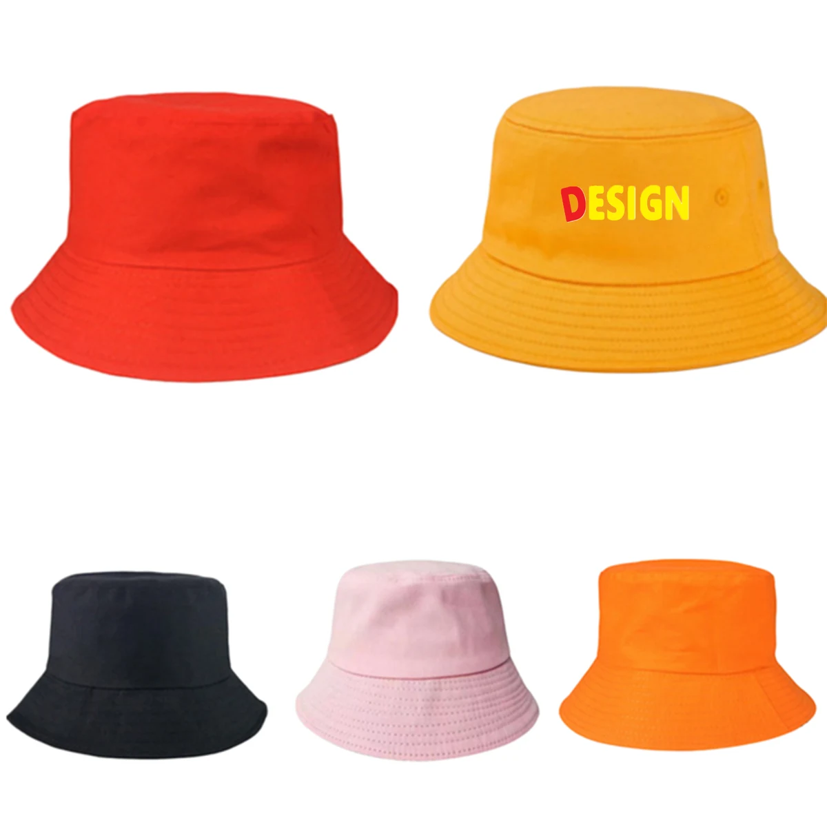 Full Color 100% Cotton Wide Brim Sun Bucket Hat for Outdoor 1