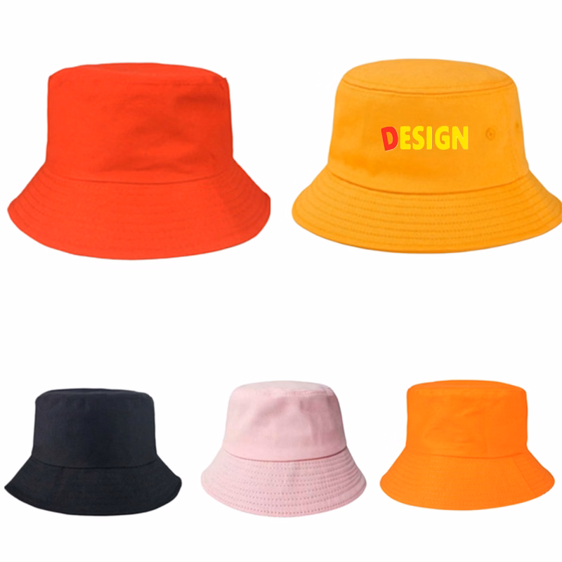 Full Color 100% Cotton Wide Brim Sun Bucket Hat for Outdoor
