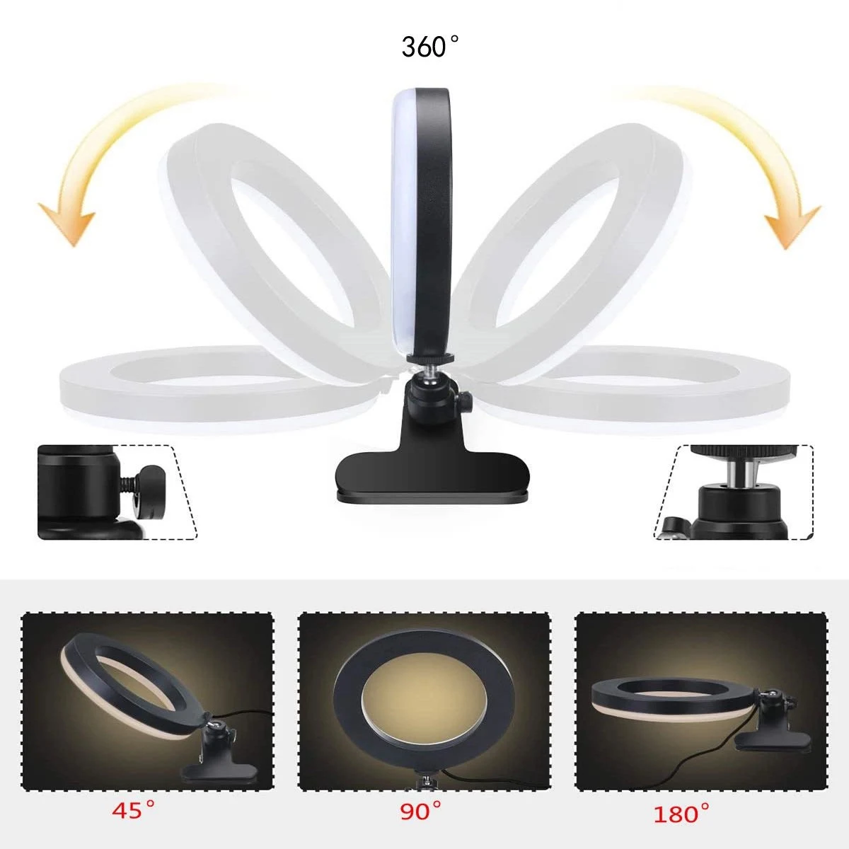 6 Inch Selfie Ring Light with Clamp 1