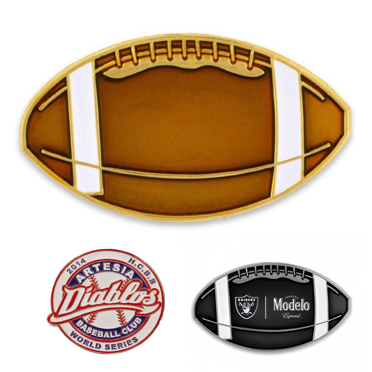 Alloy Double Sword Cross Baseball Football Game Badge 1