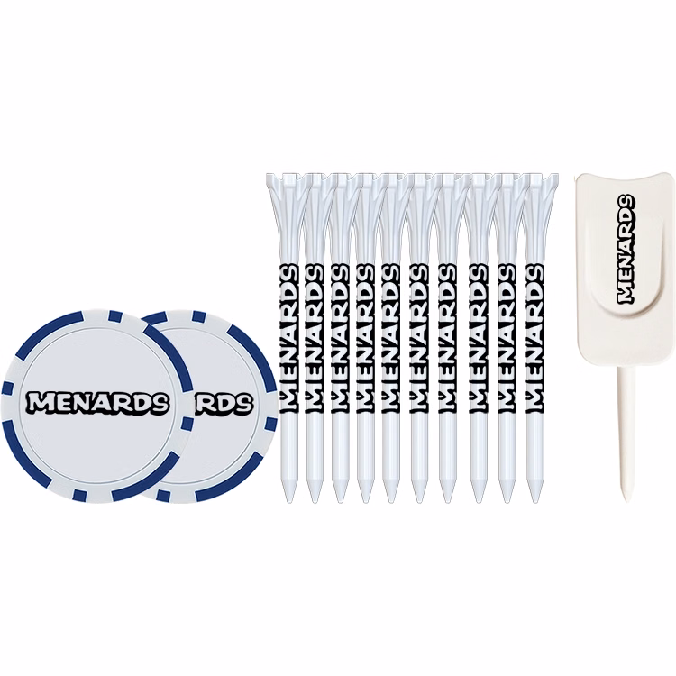 10 Flytee Tees 2-3/4", 2 Poker Chips, Single Prong Plastic Divot Tool