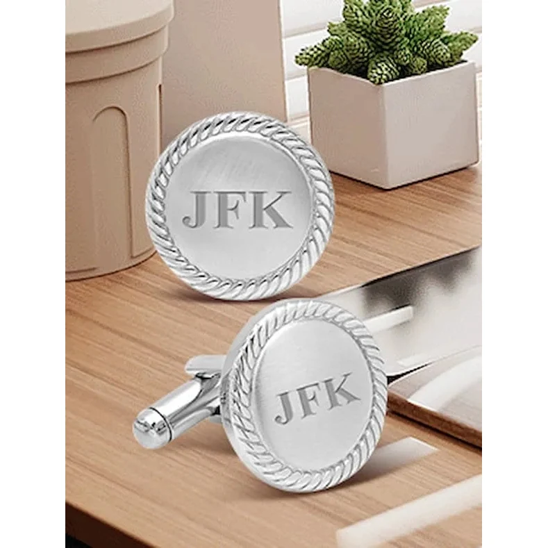 0.75'' Custom Engraved Cufflinks 1