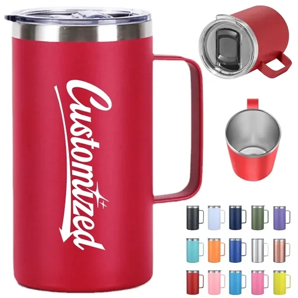 Custom Double Wall Stainless Steel Insulated Mug with Lid — Coffee Promo 1