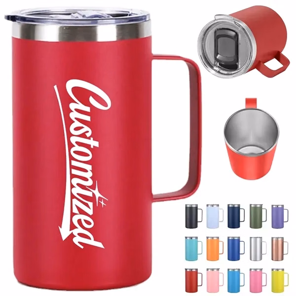 Custom Double Wall Stainless Steel Insulated Mug with Lid — Coffee Promo