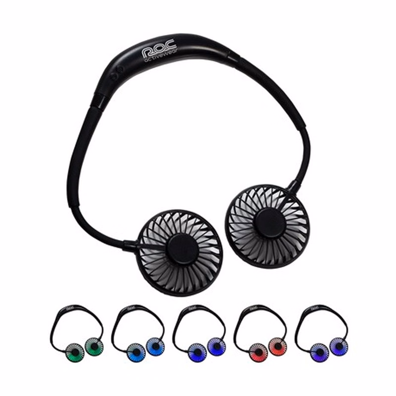 Dual Breeze Hands-Free Neck Fan with Mood Light