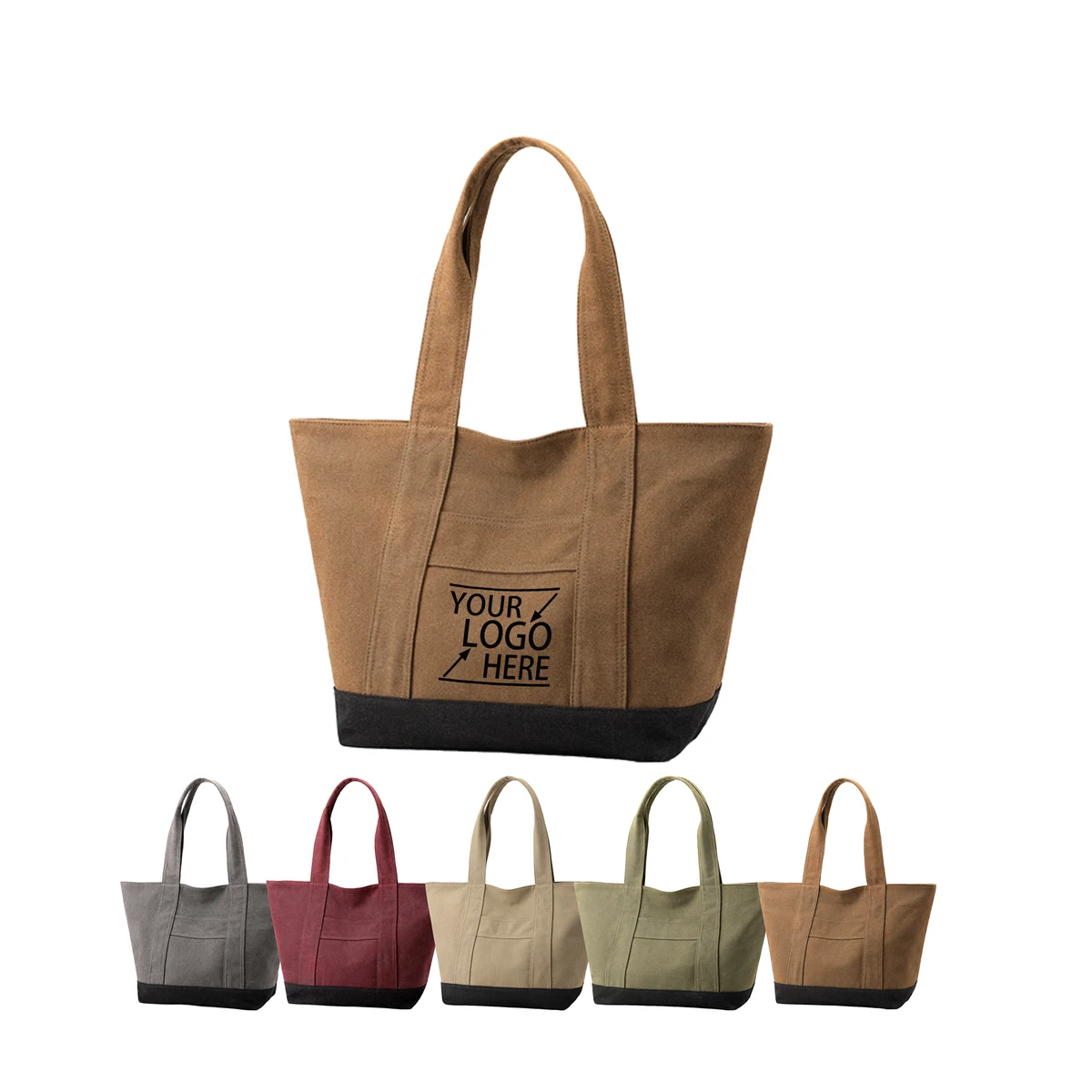 16oz Canvas Two-Tone Shoulder Tote 1