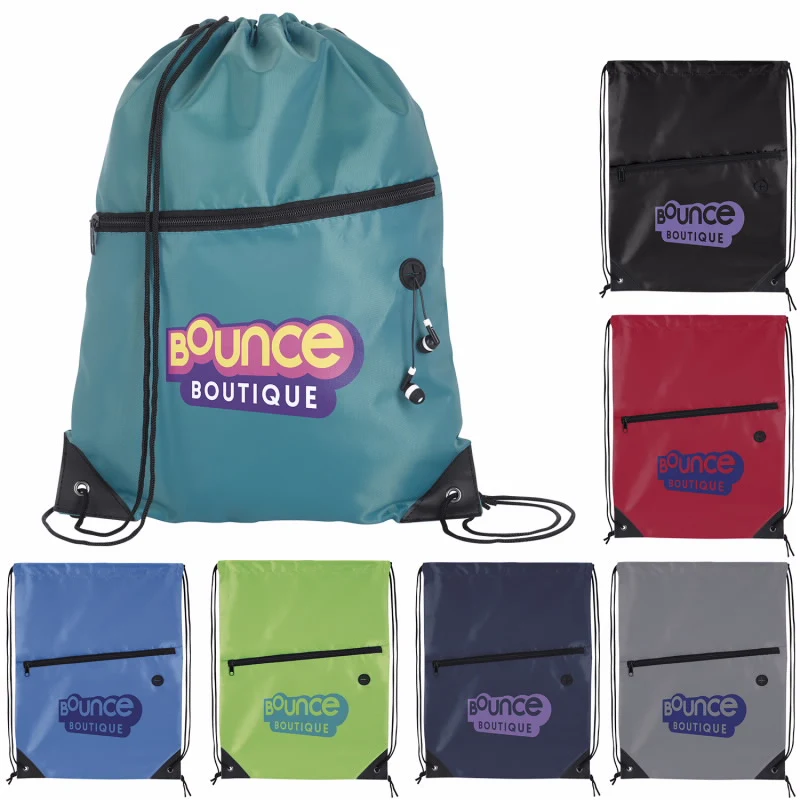 Good Value™ Front Zip Drawstring Backpack 1