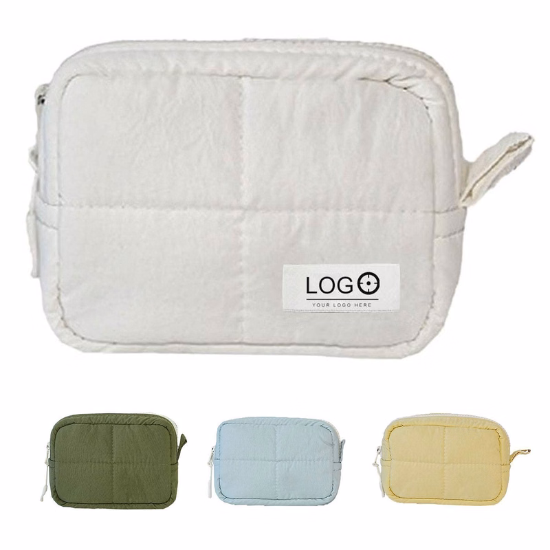 Nylon Quilted Travel Cosmetic Bag