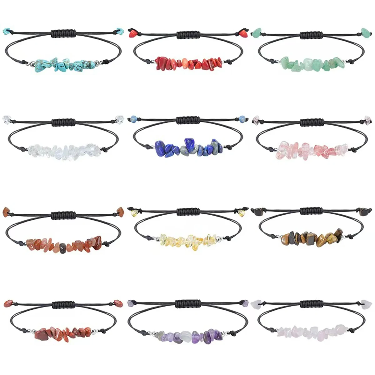 Crushed Crystal Raw Stone Bracelet 1