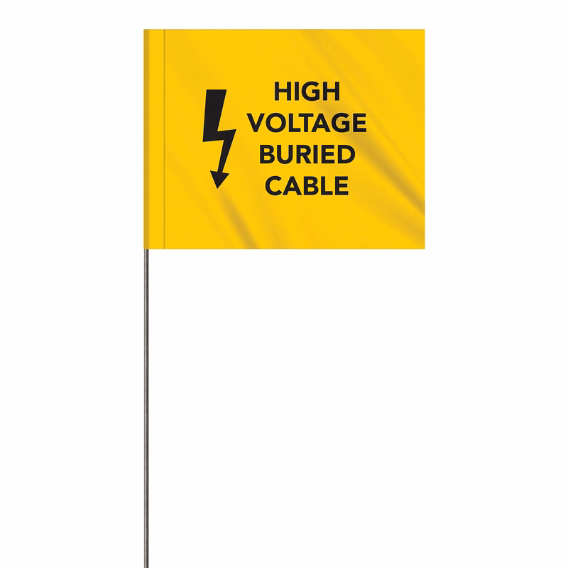 1-Color 4" x 5" Custom Vinyl Marking Flag with 24" Wire