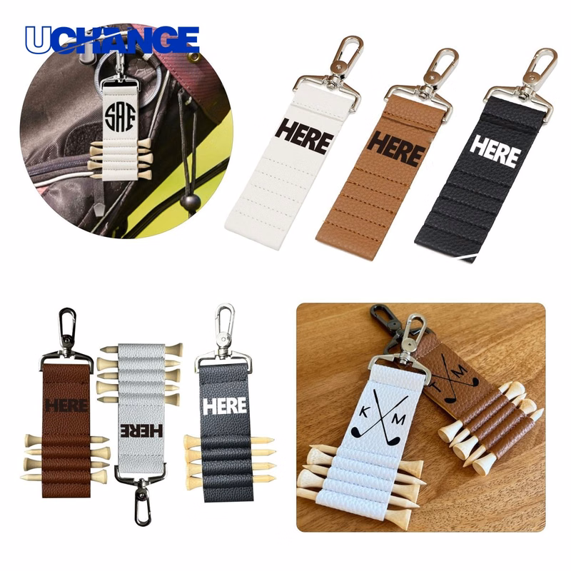 Golf Tee Leather Cover with Wooden Peg