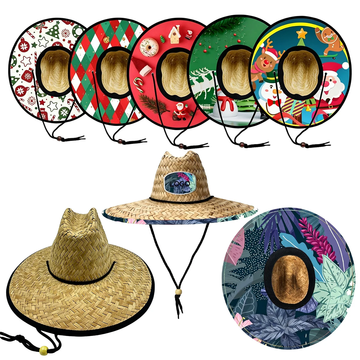 Wide Brim Straw Lifeguard Hat 1