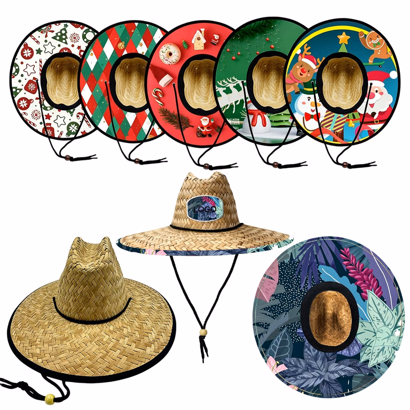 Wide Brim Straw Lifeguard Hat