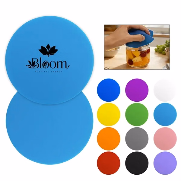 Custom 5 Inch Silicone Heat Resistant Coaster Jar Opener — Kitchen Utility Promo Item