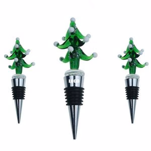 Festive Green Christmas Tree Wine Cork Bottle Stopper