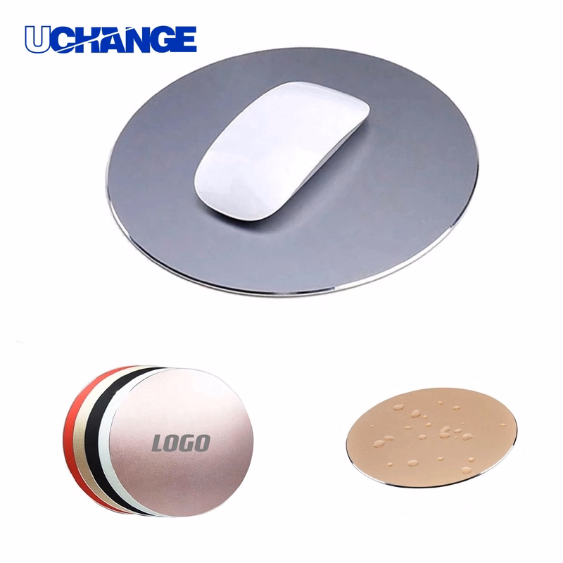 Round Aluminum Alloy Mouse Pad Mat for Modern Desks