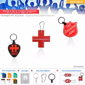 Custom Organization Themed Keychain LED Flashlight