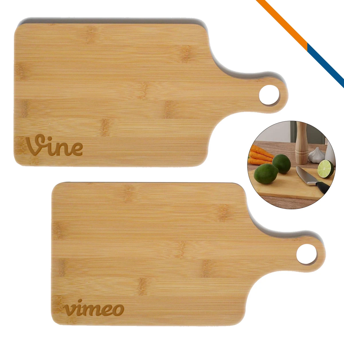 Moliere Bamboo Square Cutting Board With Handle 1