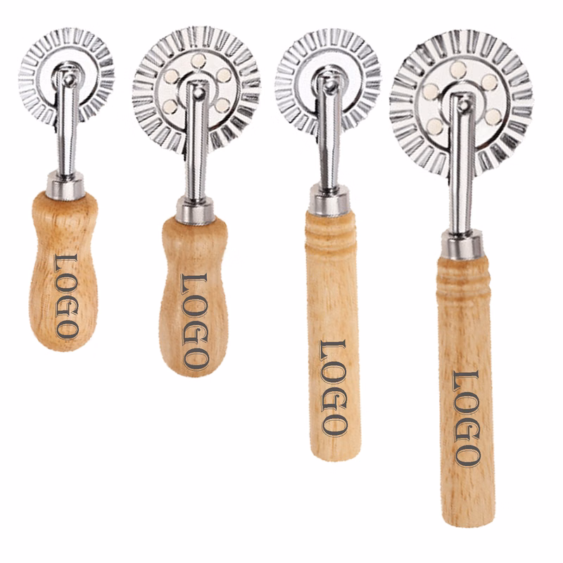 Ergonomic Wooden Pizza Wheel Cutter MOQ20