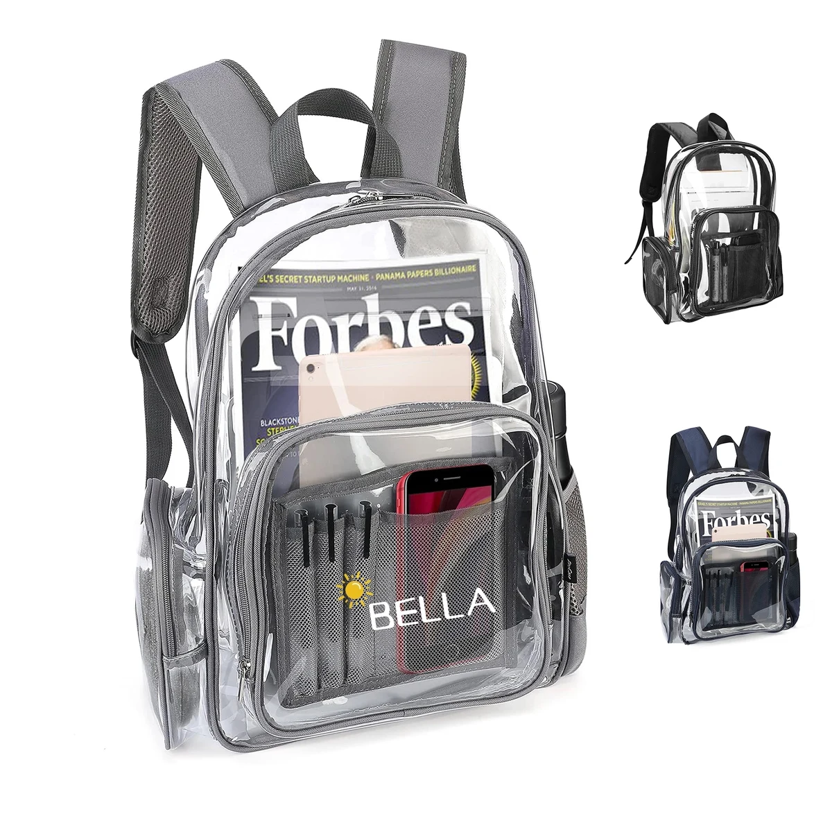 See Through Backpacks Transparent Clear Heavy-Duty Bookbag 1