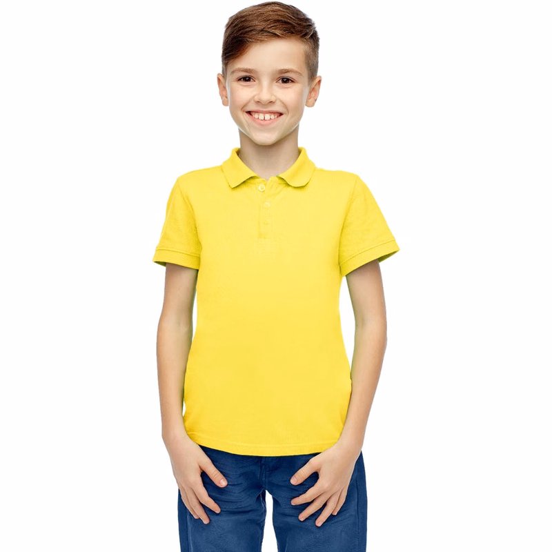 Boys' Uniform Polo Shirts - Yellow Short Sleeve Size 6