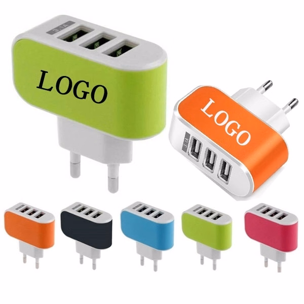 Portable 3 USB Port Wall Charger