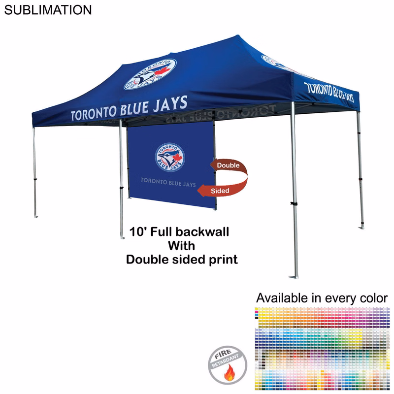 10' Back Wall for 10x20 Tent Kit, Sublimated, Double Sided Print
