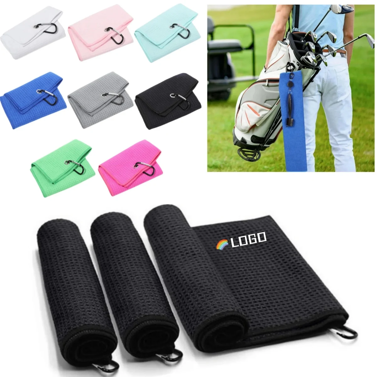 Full Color Microfiber Golf Towels 1