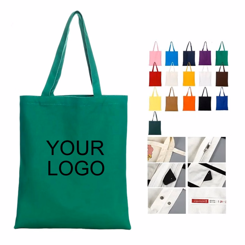 Durable Polyester Cotton Tote Bag 16.54" x 13.78" for Shopping and Daily Use