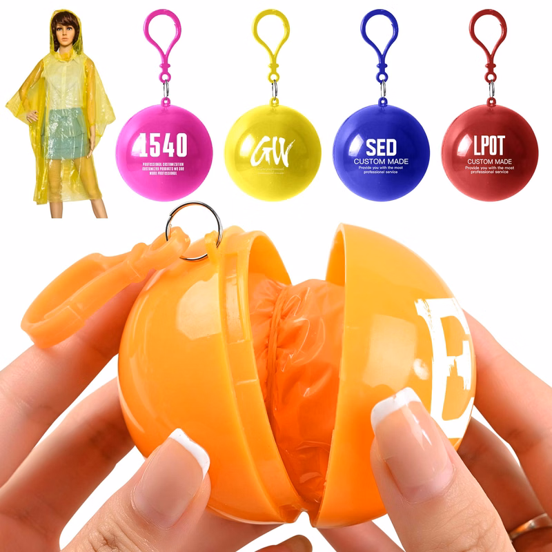 Disposable Emergency Raincoats Ball Key Chain