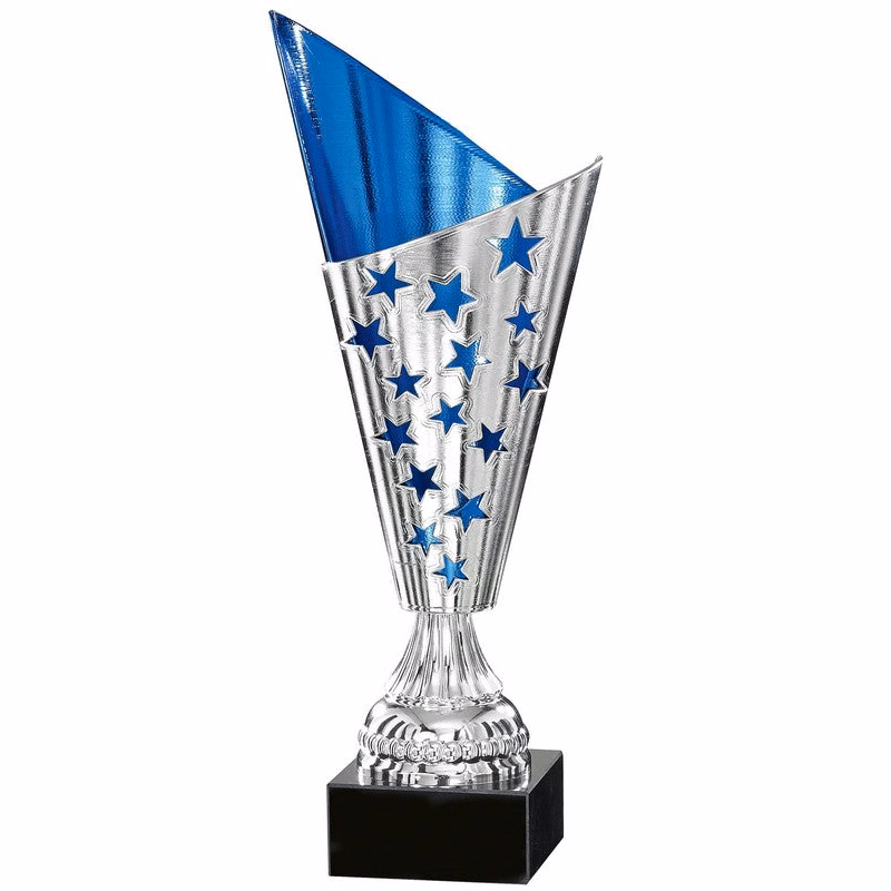 Silver Value Cup With Blue Accents