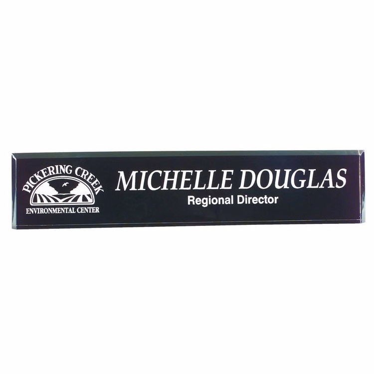 2" x 8" Black Acrylic Name Bar.