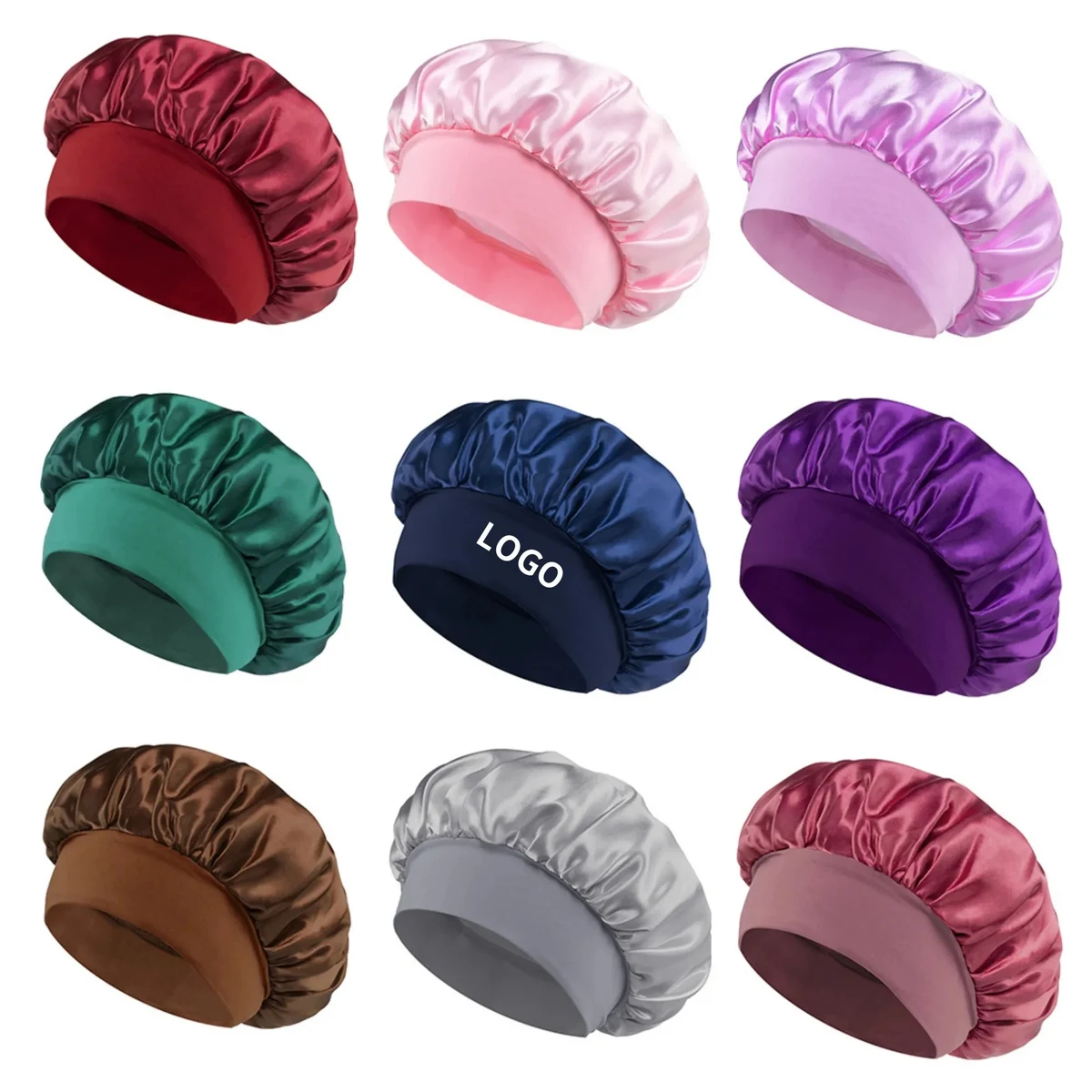 Full Color Sleeping Hair Satin Bonnets 1