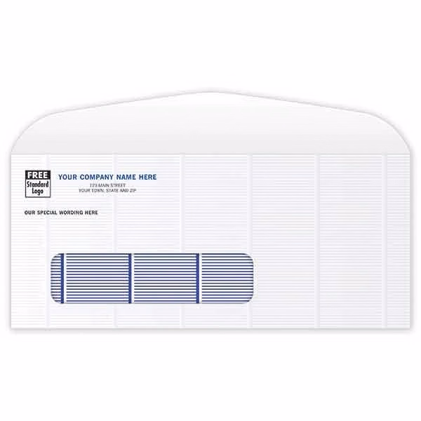 Envelopes, Secure Blue Tint #9 Single Window