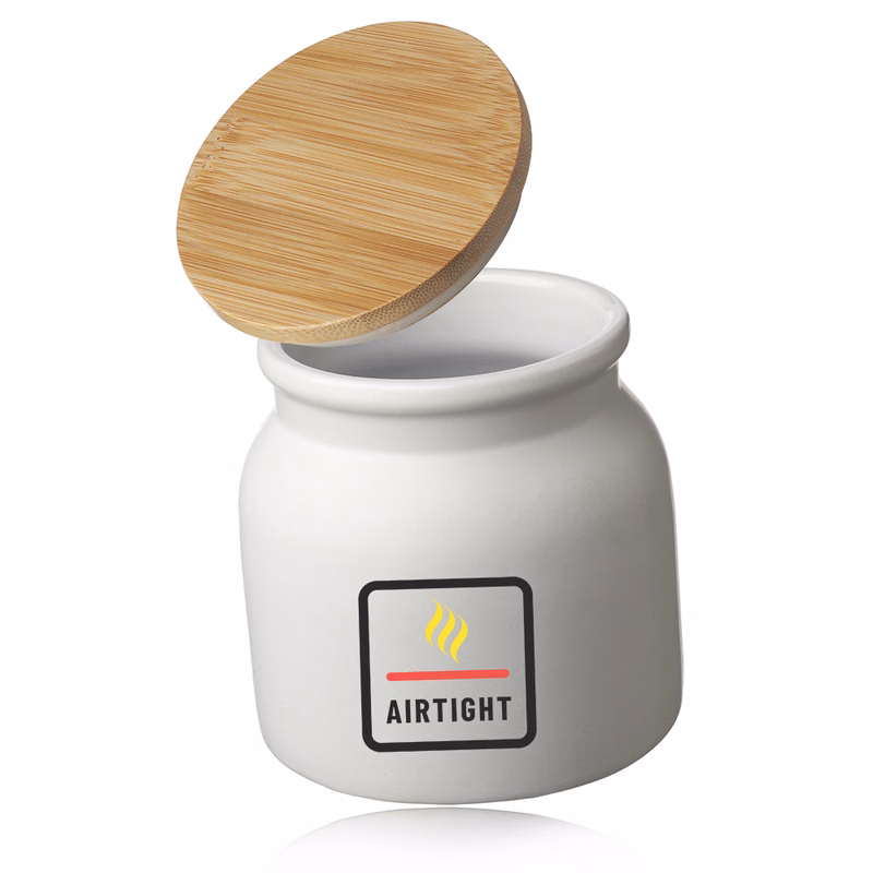 17 oz. Ceramic Container with Bamboo Lid