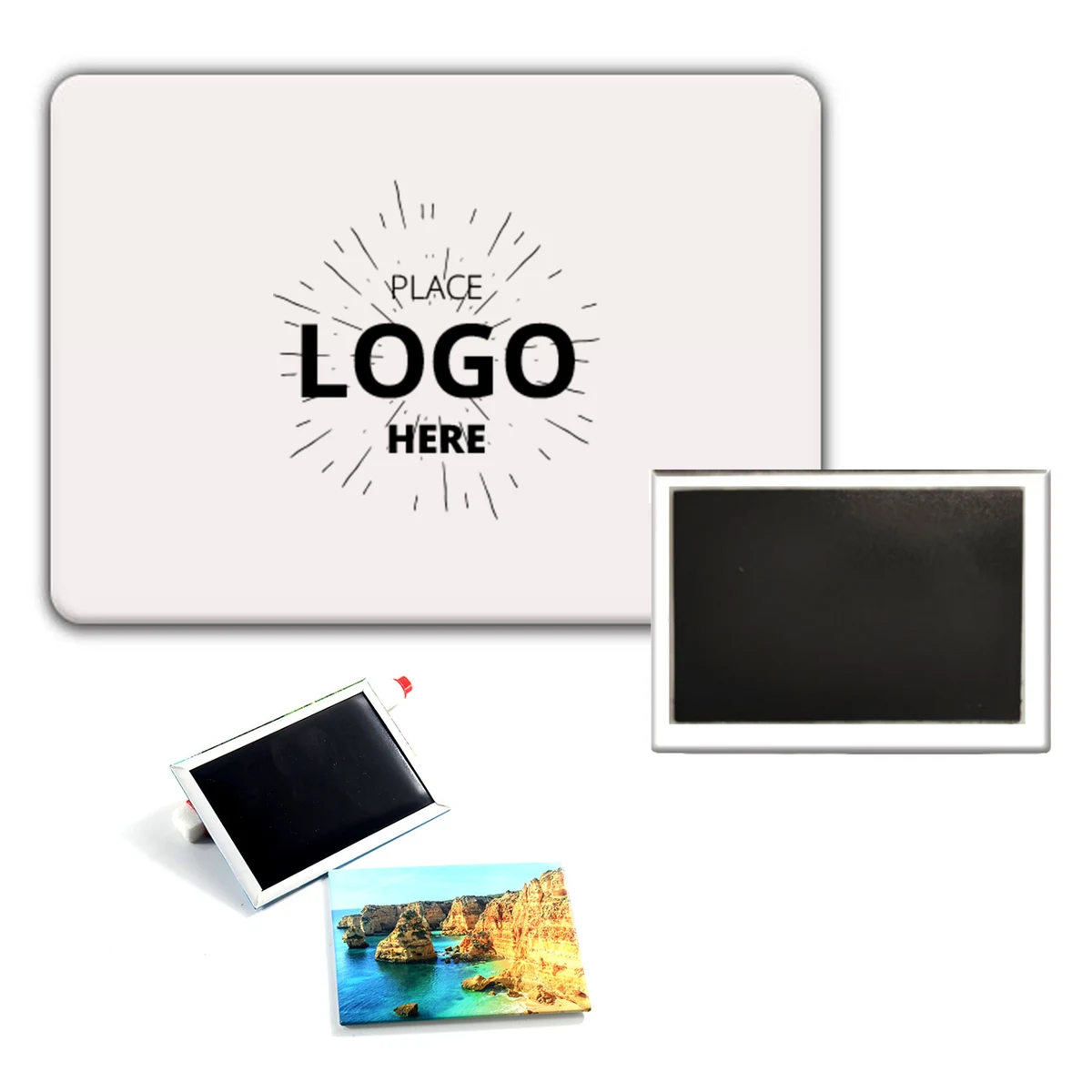 Full Magnet 3 Inch X 2 Rectangular Button, custom magnet with logo imprint 1