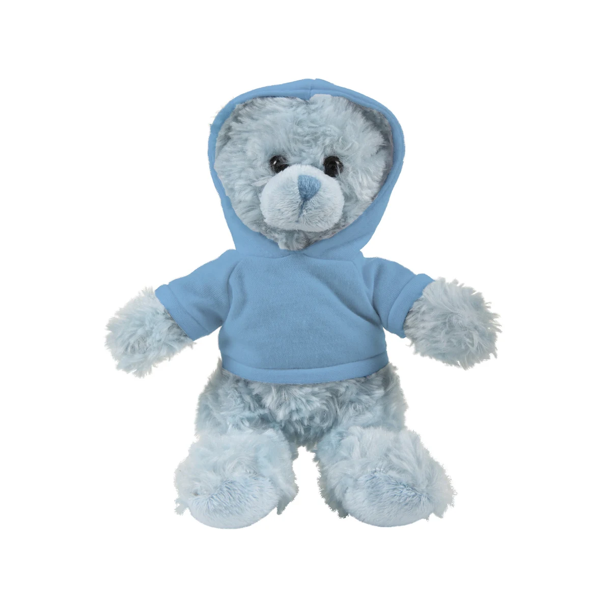 soft plush Blue Curly Sitting Bear with hoodie 1