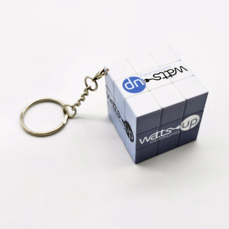 Micro Rubks Cube with Keychain