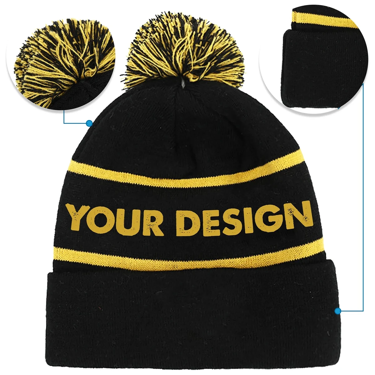 Acrylic Knit Cuffed Beanie Cap 1