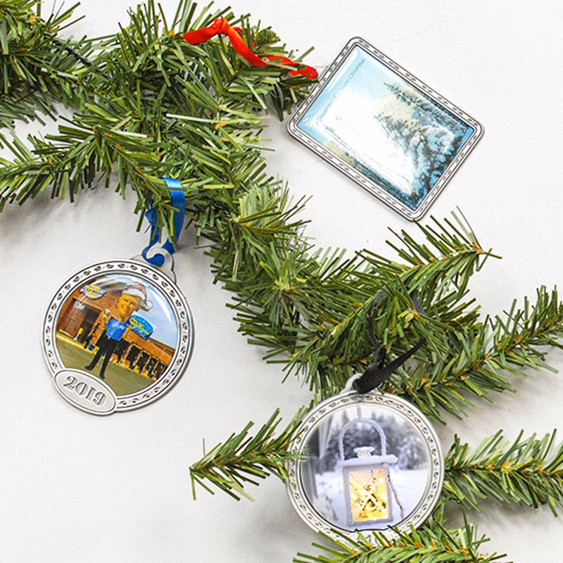 Print Ornaments: Two sides up to 3" x 3"