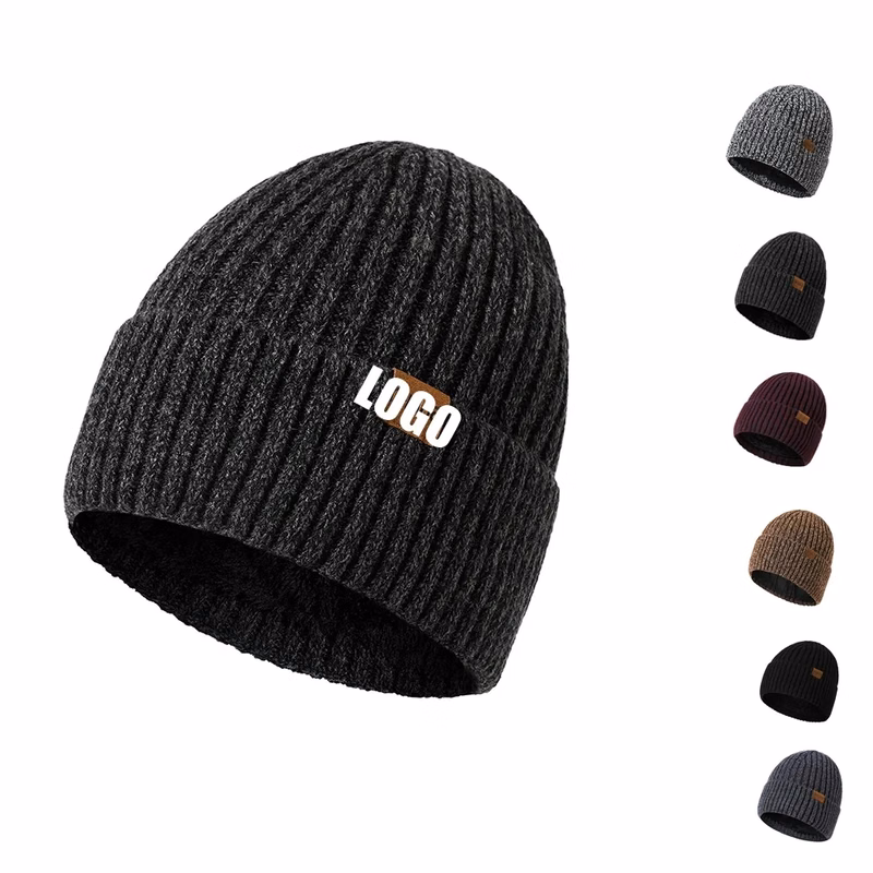 Knitted Warm Fleece Hat Beanie
